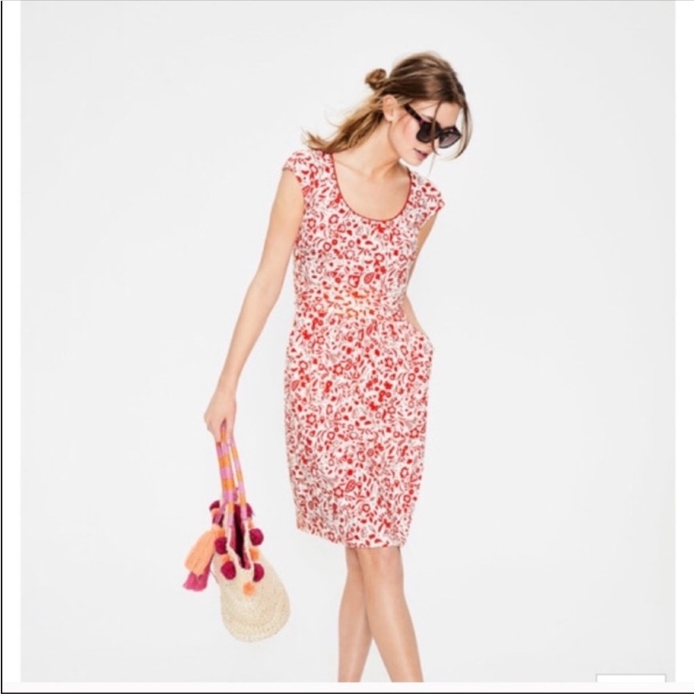 ✨NWT Boden Floral Margot Jersey Dress Red White Size 6 J0122